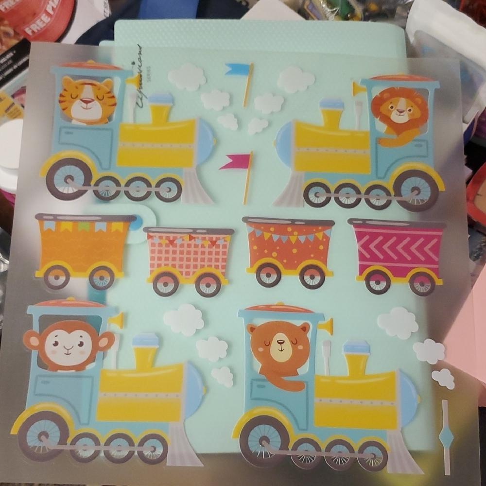 Colorful Animal Train Stickers
